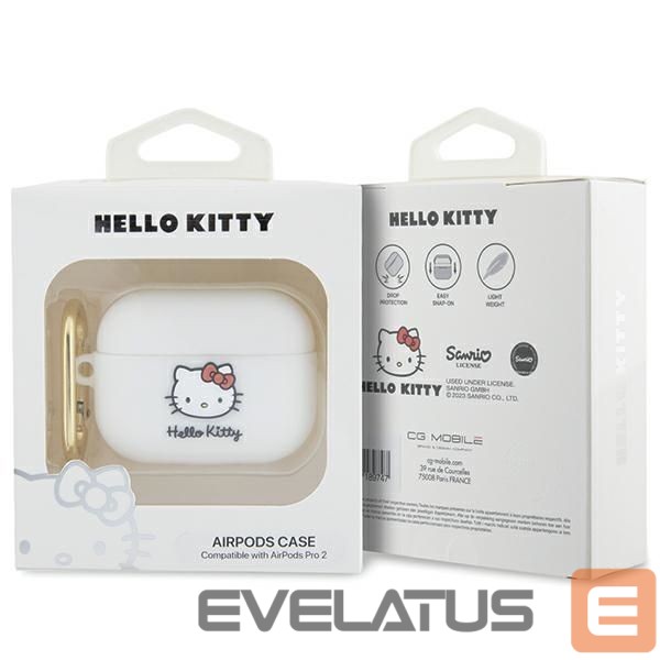 Kitas telefono priedas Hello Kitty Hello Kitty Silicone 3D Kitty Head case for AirPods Pro 2 (2022/2023) - white