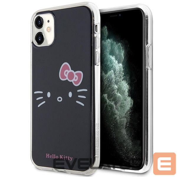 Nugarėlės dėklai Hello Kitty Hello Kitty IML Kitty Face case for iPhone 11 / Xr - black
