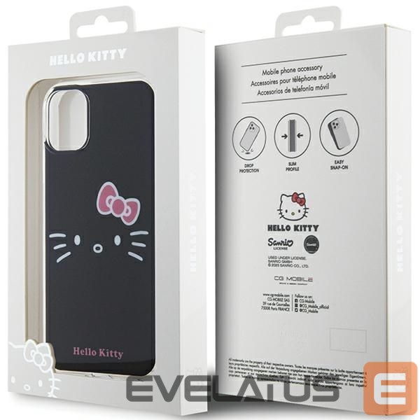 Nugarėlės dėklai Hello Kitty Hello Kitty IML Kitty Face case for iPhone 11 / Xr - black