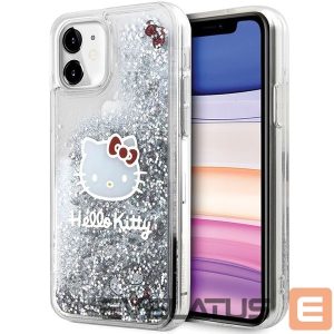Nugarėlės dėklai Hello Kitty  Hello Kitty Liquid Glitter Charms Kitty Head Case for iPhone 11 / Xr - Silver 