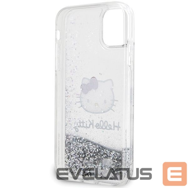Nugarėlės dėklai Hello Kitty Hello Kitty Liquid Glitter Charms Kitty Head Case for iPhone 11 / Xr - Silver