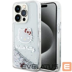 Nugarėlės dėklai Hello Kitty  Hello Kitty Liquid Glitter Charms Kitty Head case for iPhone 13 Pro Max - silver 