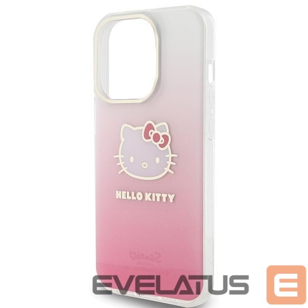 Nugarėlės dėklai Hello Kitty Hello Kitty IML Gradient Electrop Kitty Head case for iPhone 14 Pro - pink