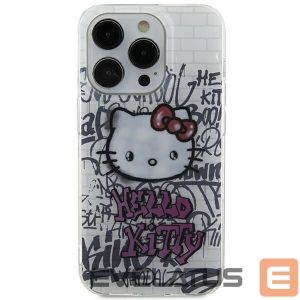 Nugarėlės dėklai Hello Kitty  Hello Kitty IML Kitty On Bricks Graffiti case for iPhone 15 - white 