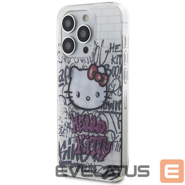 Nugarėlės dėklai Hello Kitty Hello Kitty IML Kitty On Bricks Graffiti case for iPhone 15 Pro Max - white