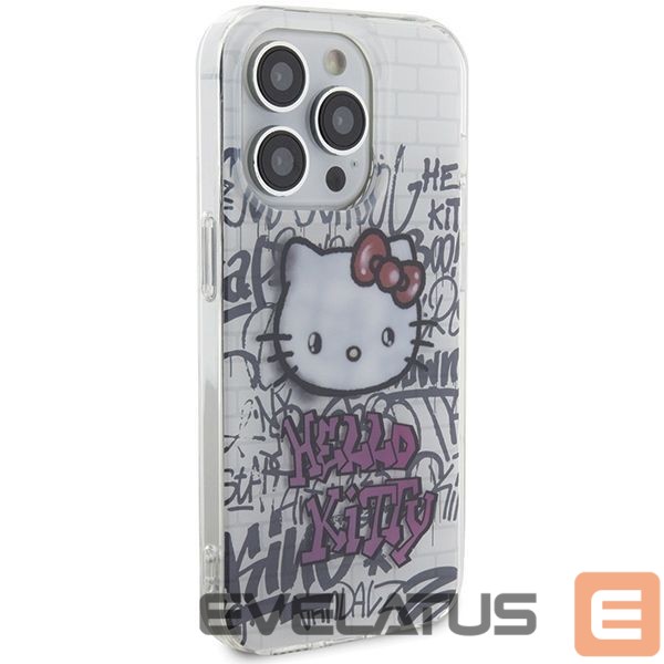 Nugarėlės dėklai Hello Kitty Hello Kitty IML Kitty On Bricks Graffiti case for iPhone 15 Pro Max - white