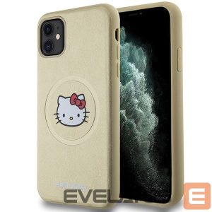 Nugarėlės dėklai Hello Kitty  Hello Kitty Leather Kitty Head MagSafe case for iPhone 11 / Xr - gold 