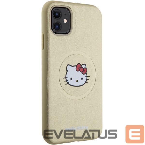 Nugarėlės dėklai Hello Kitty Hello Kitty Leather Kitty Head MagSafe case for iPhone 11 / Xr - gold