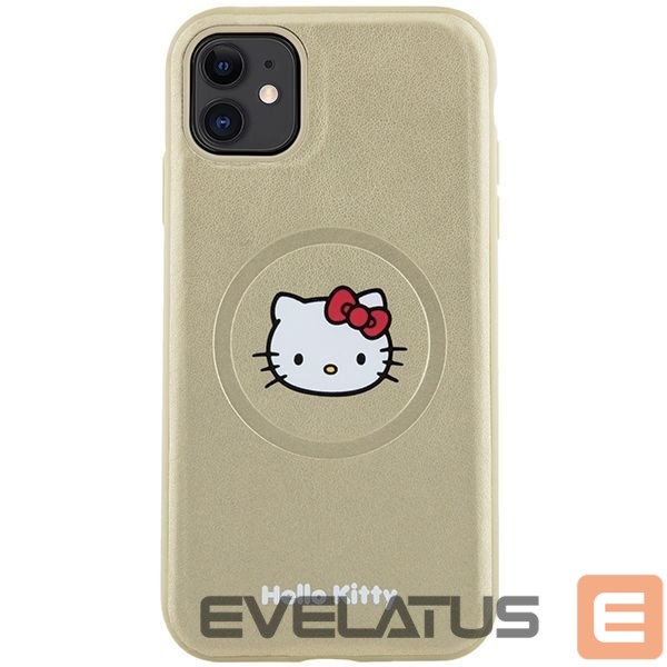 Nugarėlės dėklai Hello Kitty Hello Kitty Leather Kitty Head MagSafe case for iPhone 11 / Xr - gold