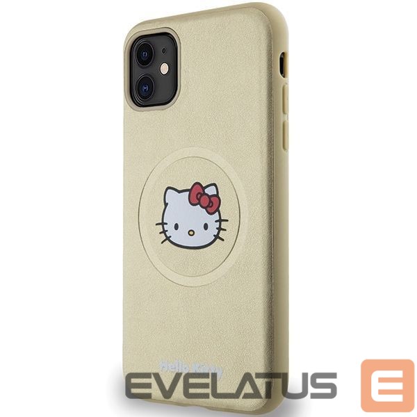 Nugarėlės dėklai Hello Kitty Hello Kitty Leather Kitty Head MagSafe case for iPhone 11 / Xr - gold