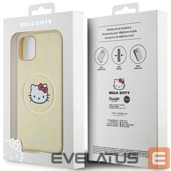 Nugarėlės dėklai Hello Kitty Hello Kitty Leather Kitty Head MagSafe case for iPhone 11 / Xr - gold