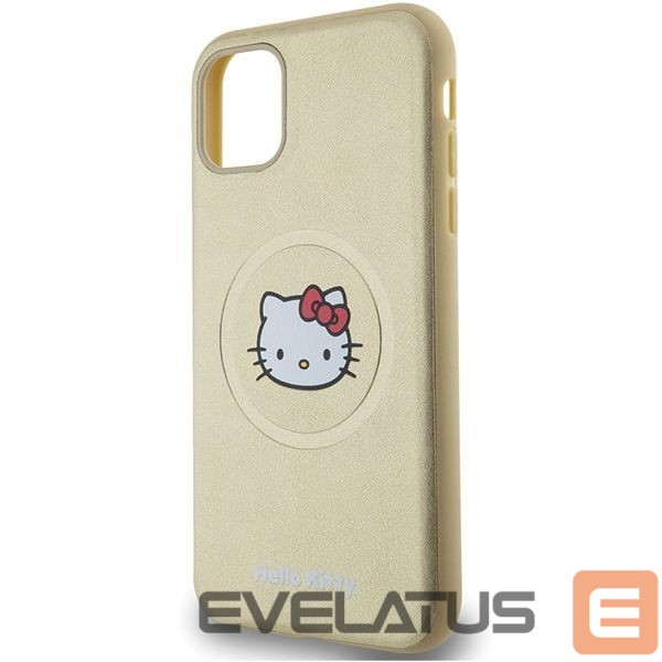 Nugarėlės dėklai Hello Kitty Hello Kitty Leather Kitty Head MagSafe case for iPhone 11 / Xr - gold