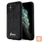 Nugarėlės dėklai Guess  Guess Sequin Script Metal case for iPhone 11 / Xr - black 
