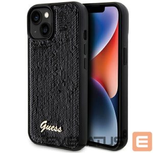Nugarėlės dėklai Guess  Guess Sequin Script Metal case for iPhone 14 / 15 / 13 - black 