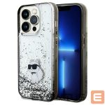 Nugarėlės dėklai Karl Lagerfeld  Karl Lagerfeld Liquid Glitter Choupette case for iPhone 14 Pro - transparent 