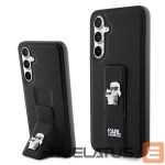 Nugarėlės dėklai Karl Lagerfeld  Karl Lagerfeld Gripstand Saffiano Karl&Choupette Pins case for Samsung Galaxy S23 FE - black 
