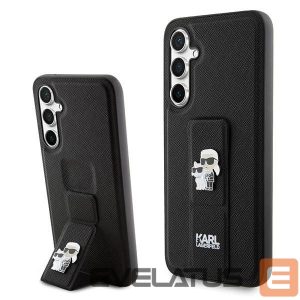 Nugarėlės dėklai Karl Lagerfeld  Karl Lagerfeld Gripstand Saffiano Karl&Choupette Pins case for Samsung Galaxy S23 FE - black 