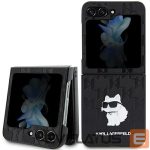 Nugarėlės dėklai Karl Lagerfeld  Karl Lagerfeld Saffiano Monogram Choupette Pin case for Samsung Galaxy Z Flip 5 - black 