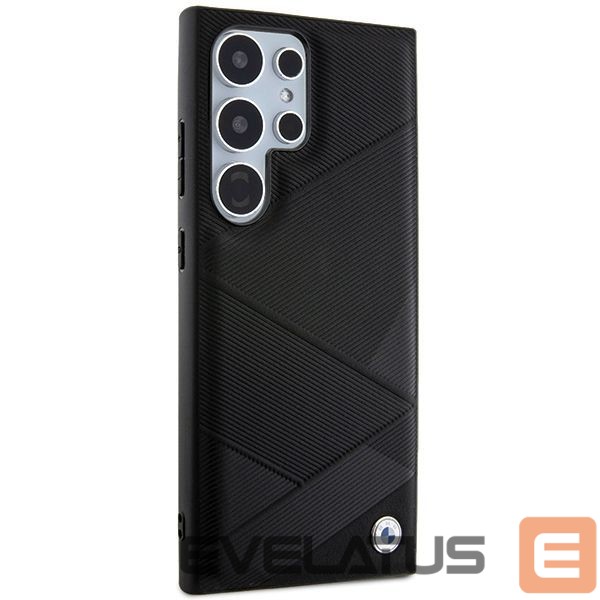 Kitas telefono priedas BMW BMW BMHCS24L23RCGPK S24 Ultra S928 black/black hardcase Signature Leather Crossing Lines Pattern