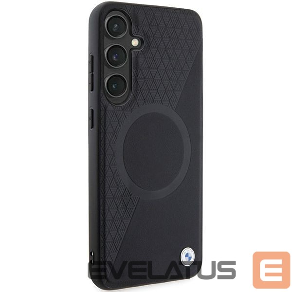 Kitas telefono priedas BMW BMW BMHMS24S23RTPK S24 S921 black/black hardcase Signature Leather Half Textured & Circle MagSafe