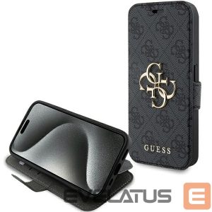 Nugarėlės dėklai Guess  Guess 4G Metal Logo case for iPhone 15 Pro - gray