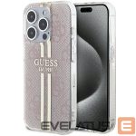 Nugarėlės dėklai Guess  Guess IML 4G Gold Stripe case for iPhone 14 Pro Max - pink