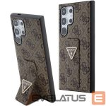Kitas telefono priedas Guess  Guess Grip Stand 4G Triangle Strass Case for Samsung Galaxy S24 Ultra - Brown 