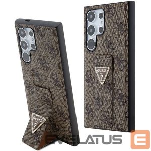 Kitas telefono priedas Guess  Guess Grip Stand 4G Triangle Strass Case for Samsung Galaxy S24 Ultra - Brown 