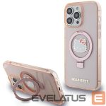 Nugarėlės dėklai Hello Kitty  Hello Kitty Ring Stand Glitter Electrop Logo MagSafe Case for iPhone 15 Pro Max - Pink 
