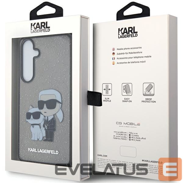 Nugarėlės dėklai Karl Lagerfeld Karl Lagerfeld KLHCS24MHNKCTGK S24+ S926 black/black hardcase Glitter Karl&Choupette
