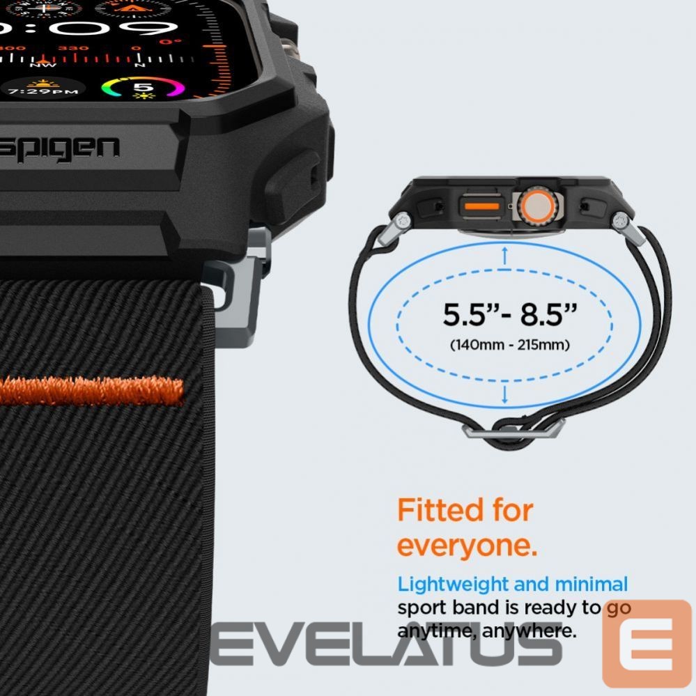 Kitas telefono priedas Spigen Spigen Lite Fit Pro Case with Strap for Apple Watch Ultra 1 / 2 (49mm) - Matte Black