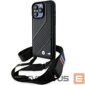 Nugarėlės dėklai BMW  BMW M Edition Carbon Stripe & Strap case for iPhone 15 Pro - black 