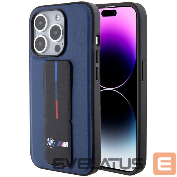 Nugarėlės dėklai BMW BMW M Grip Stand Bicolor case for iPhone 15 Pro - navy blue