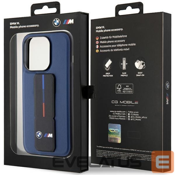 Nugarėlės dėklai BMW BMW M Grip Stand Bicolor case for iPhone 15 Pro - navy blue