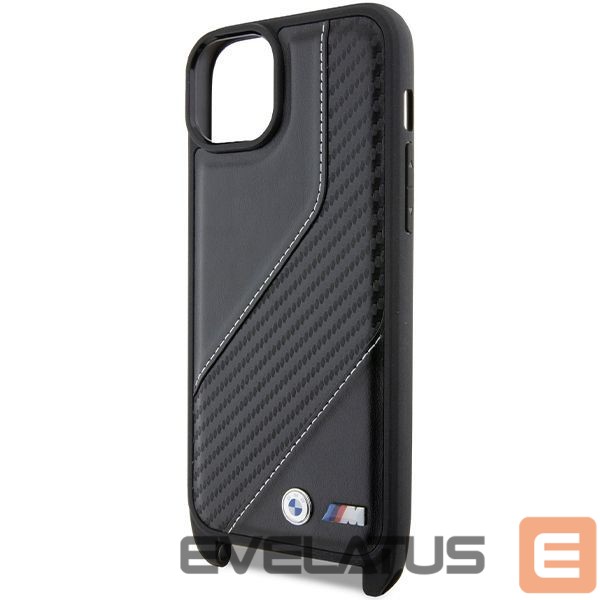 Nugarėlės dėklai BMW BMW M Edition Carbon Stripe & Strap case for iPhone 15 Plus / 14 Plus - black