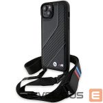 Nugarėlės dėklai BMW  BMW M Edition Carbon Stripe & Strap case for iPhone 15 / 14 / 13 - black 