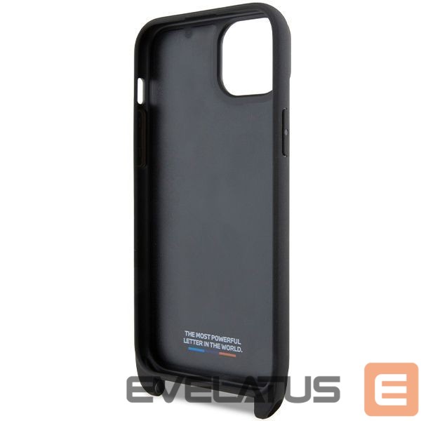 Nugarėlės dėklai BMW BMW M Edition Carbon Tricolor Lines & Strap case for iPhone 15 / 14 / 13 - black