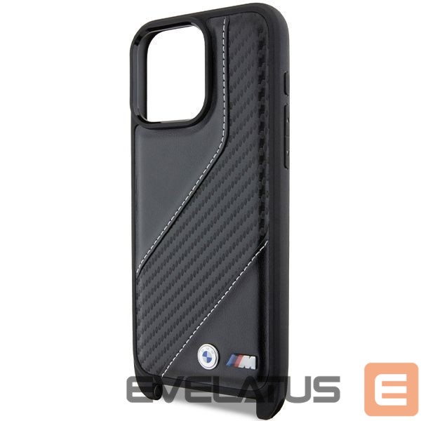 Nugarėlės dėklai BMW BMW M Edition Carbon Stripe & Strap case for iPhone 15 Pro Max - black