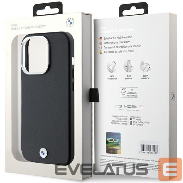 Nugarėlės dėklai BMW BMW Signature Wrapped Metal MagSafe case for iPhone 14 Pro Max - black