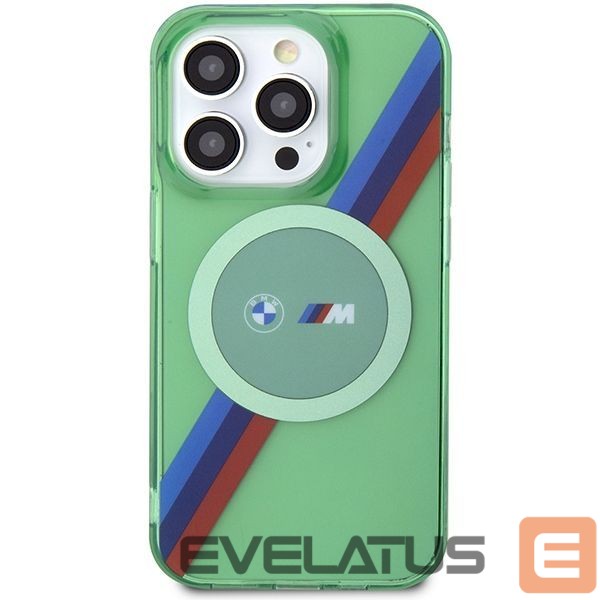 Nugarėlės dėklai BMW BMW M Tricolor Stripes MagSafe case for iPhone 15 Pro - green