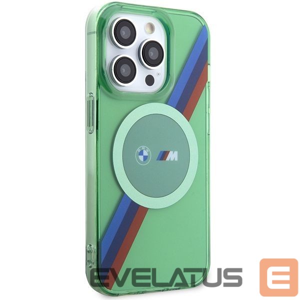 Nugarėlės dėklai BMW BMW M Tricolor Stripes MagSafe case for iPhone 15 Pro - green