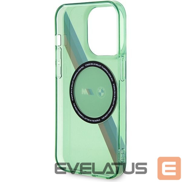 Nugarėlės dėklai BMW BMW M Tricolor Stripes MagSafe case for iPhone 15 Pro - green