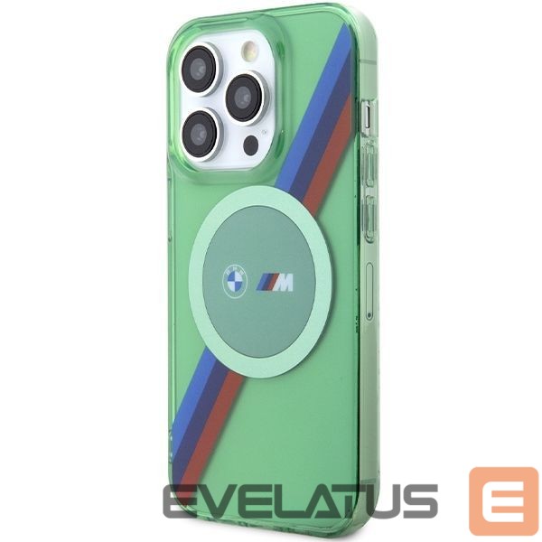 Nugarėlės dėklai BMW BMW M Tricolor Stripes MagSafe case for iPhone 15 Pro - green