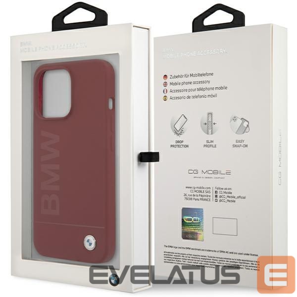Nugarėlės dėklai BMW BMW Silicone Big Logo MagSafe case for iPhone 15 Pro - red