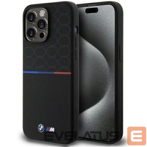 Nugarėlės dėklai BMW  BMW M Silicone Pattern MagSafe case for iPhone 15 Pro Max - black 
