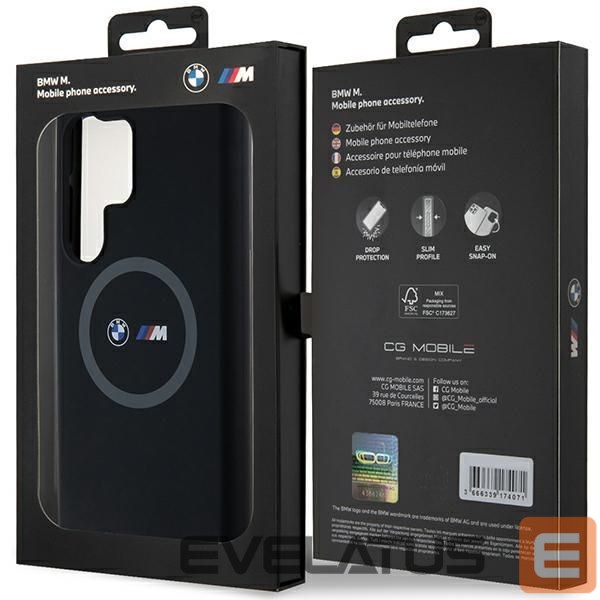 Nugarėlės dėklai BMW BMW M Silicone Printed Ring MagSafe case for Samsung Galaxy S24 Ultra - black