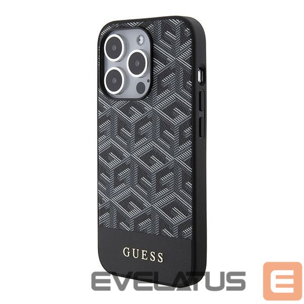 Nugarėlės dėklai Guess Guess GCube Stripes MagSafe case for iPhone 15 Pro Max - black