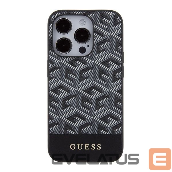 Nugarėlės dėklai Guess Guess GCube Stripes MagSafe case for iPhone 15 Pro Max - black