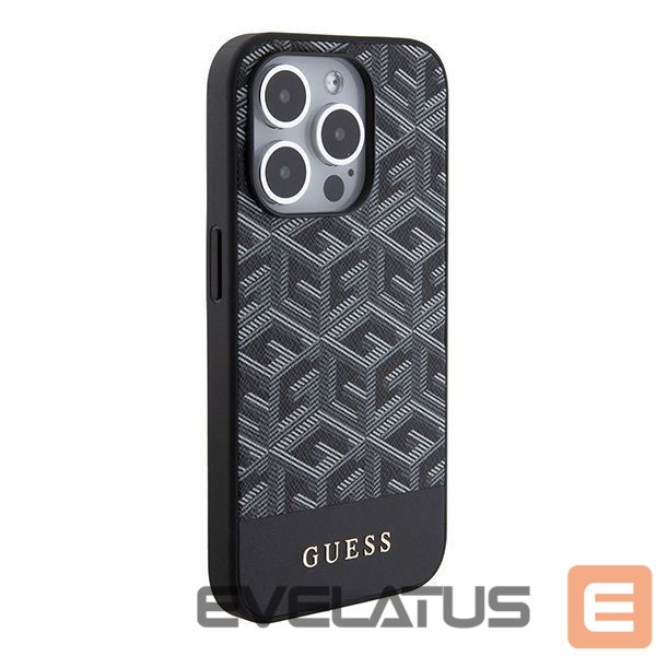 Nugarėlės dėklai Guess Guess GCube Stripes MagSafe case for iPhone 15 Pro Max - black