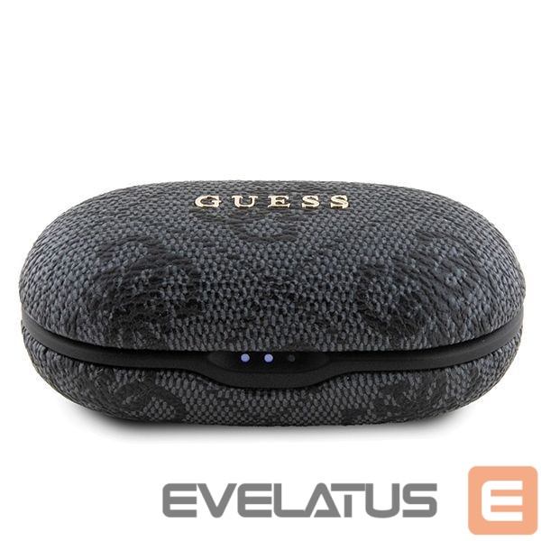 Nugarėlės dėklai Guess TWS Guess 4G Metal Bluetooth headphones with ENC docking station - black
